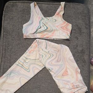 Old Navy Pastel Swirl Activewear Set